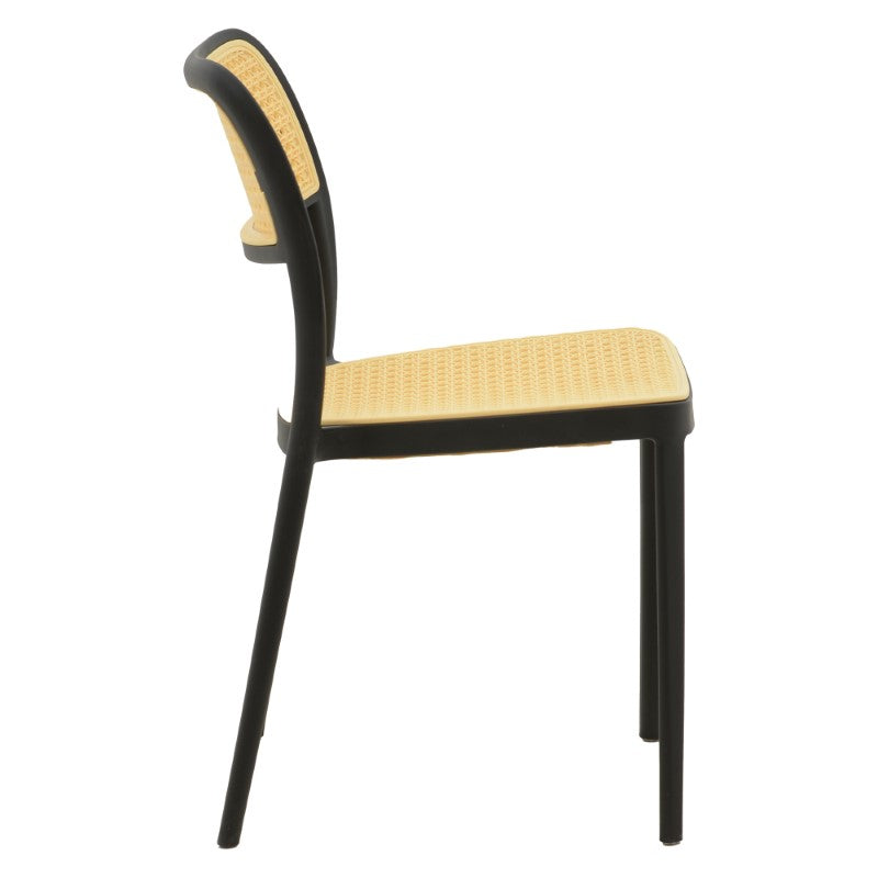 Scaun Westley, Alb - Negru, 55x47x81 cm - Negru
