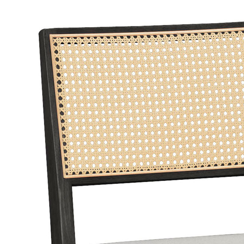 Scaun Winslow din negru, rachita de PVC, material rachita-cârpa, Gri, 56x47 cm - Gri