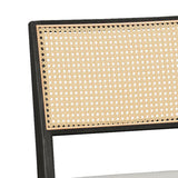 Scaun Winslow din negru, rachita de PVC, material rachita-cârpa, Gri, 56x47 cm - Gri