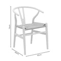 Scaun Wishbone, Alb, 53x55x76 cm, foto produs 24
