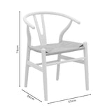 Scaun Wishbone, Alb, 53x55x76 cm