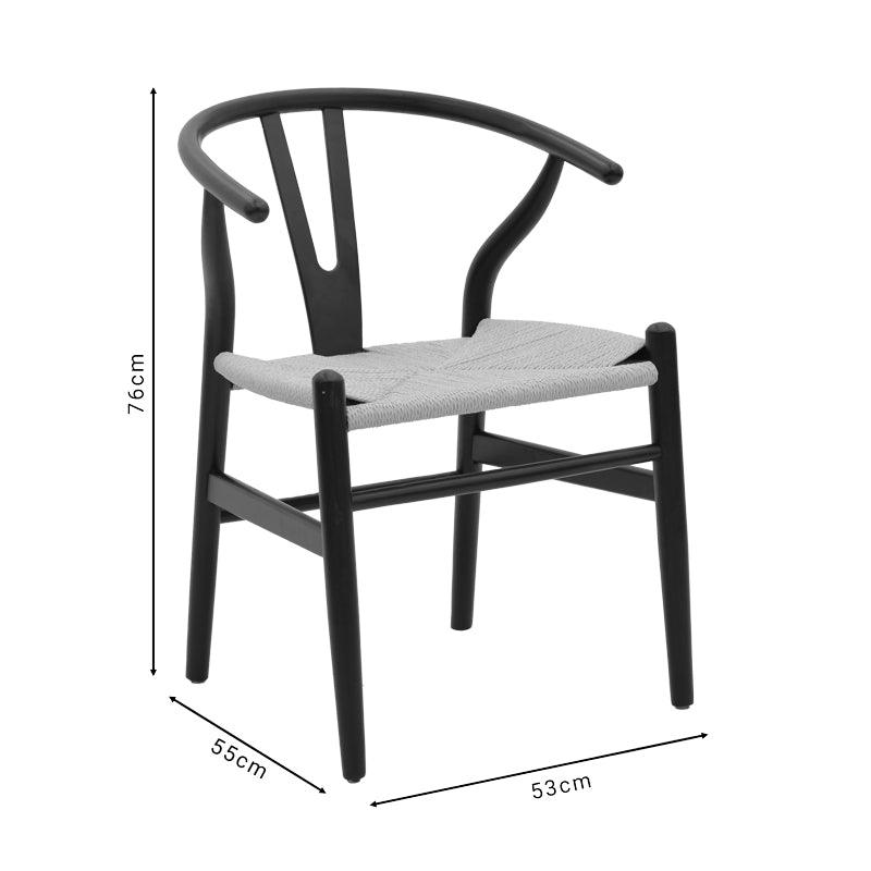 Scaun Wishbone, Alb, 53x55x76 cm