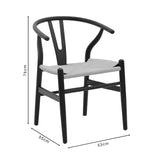 Scaun Wishbone, Alb, 53x55x76 cm