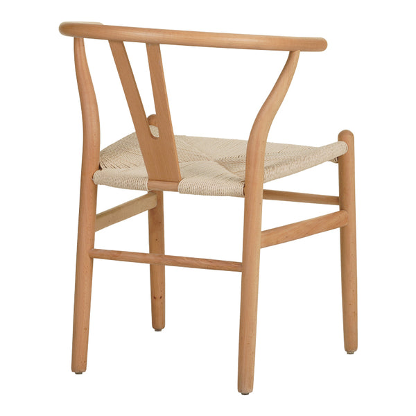 Scaun Wishbone rubberwood-rope, Natural, 60x51x80 cm