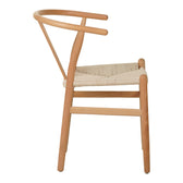 Scaun Wishbone rubberwood-rope, Natural, 60x51x80 cm, detaliu produs