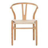 Scaun Wishbone rubberwood-rope, Natural, 60x51x80 cm, perspectiva suplimentara