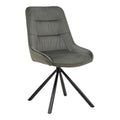 Scaun Wori Gri inchis catifea-metal picior negru 48x56x82 cm
