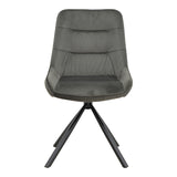Scaun Wori Gri inchis catifea-metal picior, negru, 48x56x82 cm