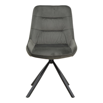 Scaun Wori Gri inchis catifea-metal picior, negru, 48x56x82 cm, perspectiva suplimentara