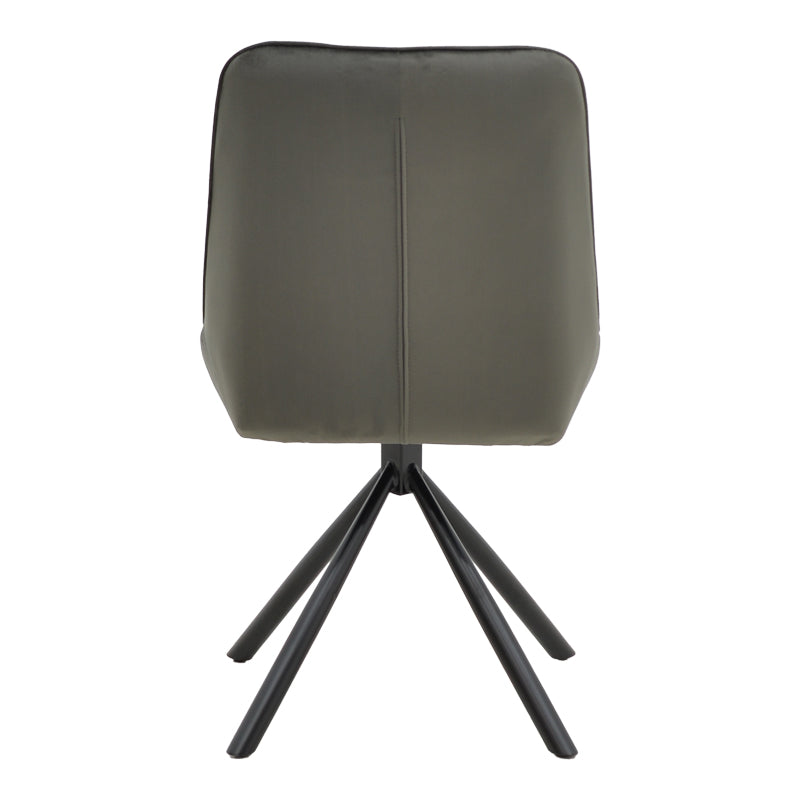 Scaun Wori Gri inchis catifea-metal picior, negru, 48x56x82 cm