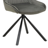 Scaun Wori Gri inchis catifea-metal picior, negru, 48x56x82 cm