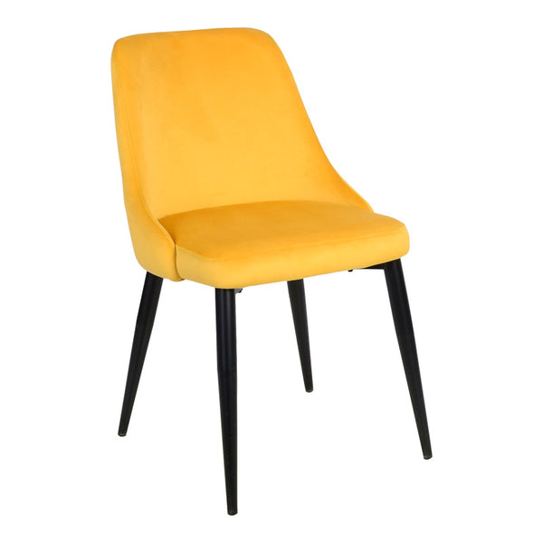 Scaun Zedna, Catifea, galbena, 51x58x84 cm