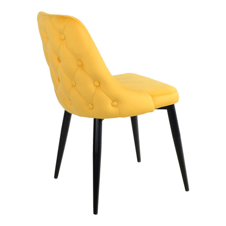 Scaun Zedna, Catifea, galbena, 51x58x84 cm