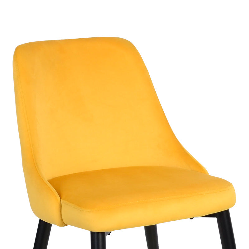 Scaun Zedna, Catifea, galbena, 51x58x84 cm - Negru