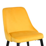 Scaun Zedna, Catifea, galbena, 51x58x84 cm - Negru