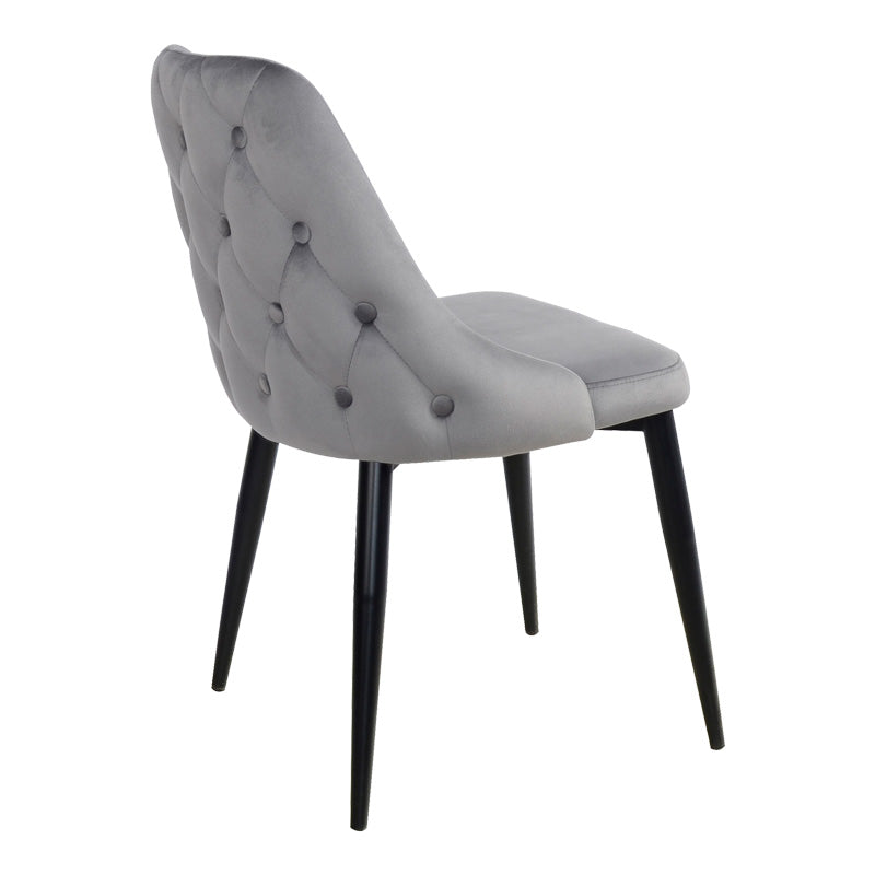 Scaun Zedna, Catifea, galbena, 51x58x84 cm - Gri