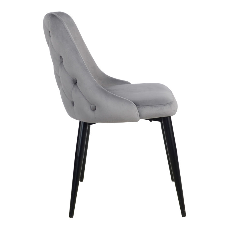 Scaun Zedna, Catifea, galbena, 51x58x84 cm - Gri