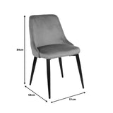 Scaun Zedna, Catifea, galbena, 51x58x84 cm - Gri