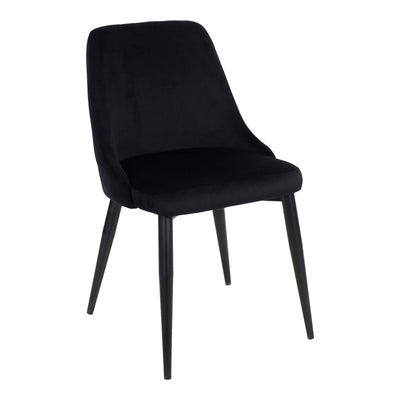 Scaun Zedna, Catifea Neagra, Negre, 51x58x84 cm