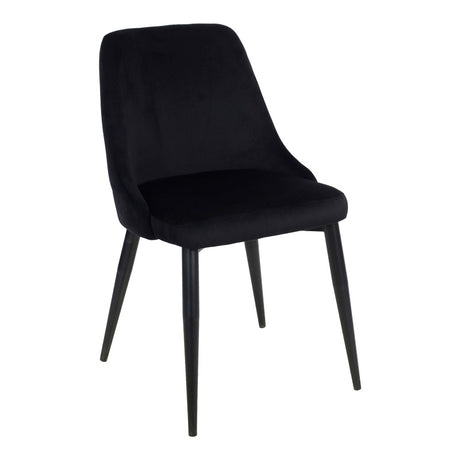 Scaun Zedna, Catifea Neagra, Negre, 51x58x84 cm