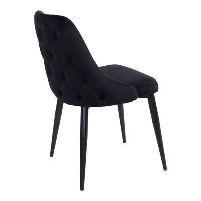 Scaun Zedna, Catifea Neagra, Negre, 51x58x84 cm, imagine suplimentara
