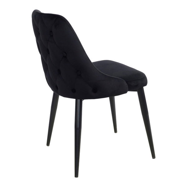 Scaun Zedna, Catifea Neagra, Negre, 51x58x84 cm