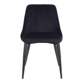 Scaun Zedna, Catifea Neagra, Negre, 51x58x84 cm, perspectiva suplimentara