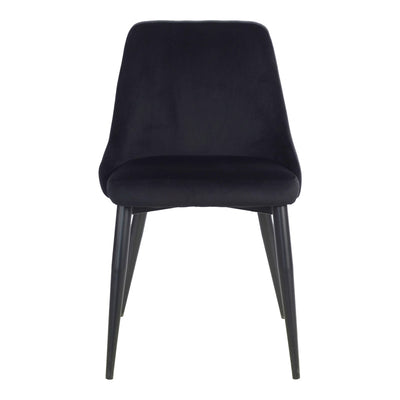 Scaun Zedna, Catifea Neagra, Negre, 51x58x84 cm, perspectiva suplimentara