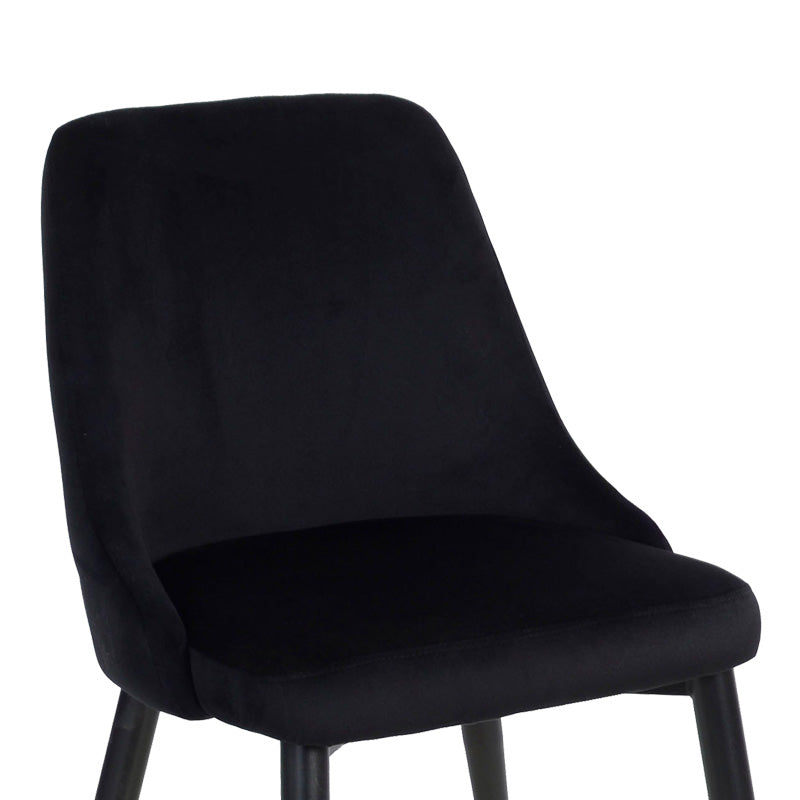 Scaun Zedna, Catifea Neagra, Negre, 51x58x84 cm