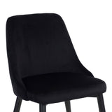 Scaun Zedna, Catifea Neagra, Negre, 51x58x84 cm