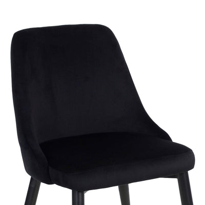 Scaun Zedna, Catifea Neagra, Negre, 51x58x84 cm, foto produs