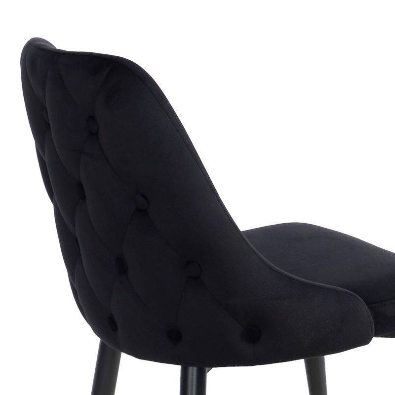 Scaun Zedna, Catifea Neagra, Negre, 51x58x84 cm