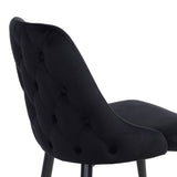 Scaun Zedna, Catifea Neagra, Negre, 51x58x84 cm