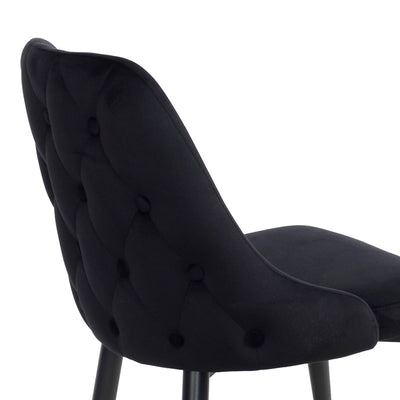 Scaun Zedna, Catifea Neagra, Negre, 51x58x84 cm, foto produs 6