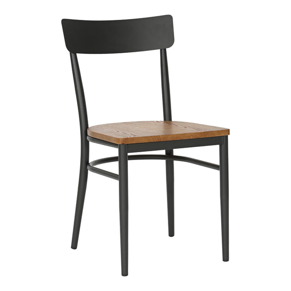 Scaun Zerca, Gri Închis, Structura Lemn de Cauciuc, Natural, 49x44x82 cm