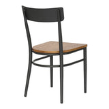 Scaun Zerca, Gri Închis, Structura Lemn de Cauciuc, Natural, 49x44x82 cm