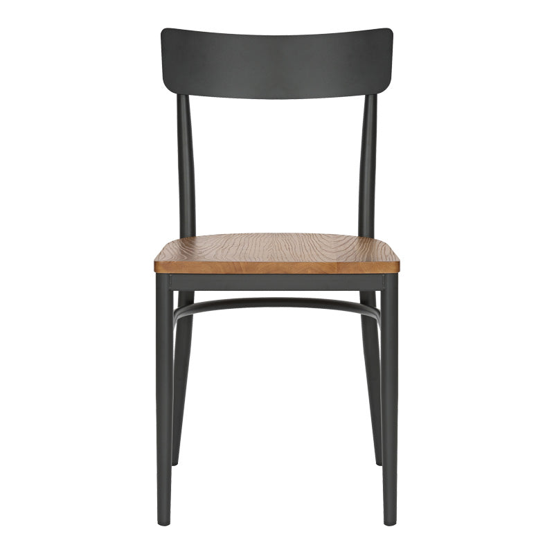 Scaun Zerca, Gri Închis, Structura Lemn de Cauciuc, Natural, 49x44x82 cm