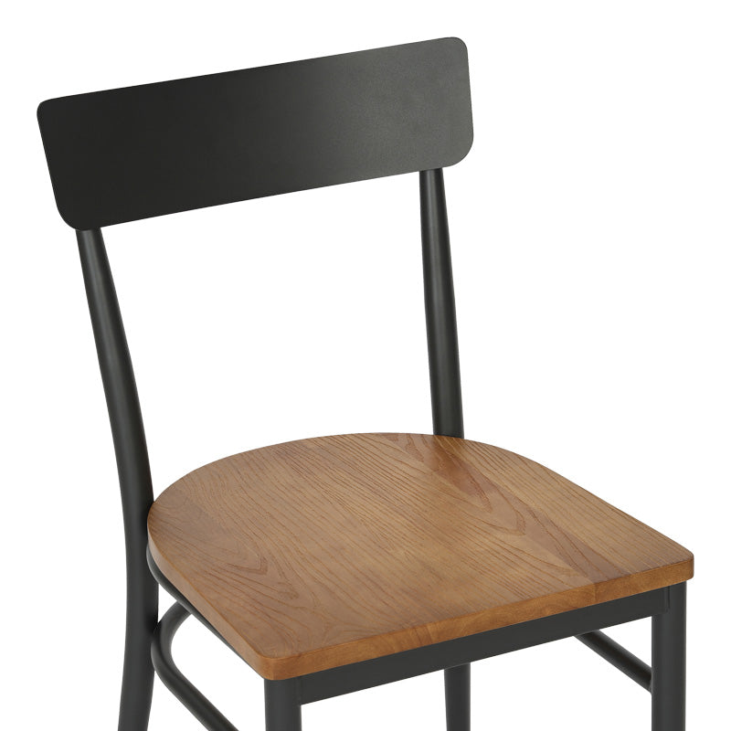 Scaun Zerca, Gri Închis, Structura Lemn de Cauciuc, Natural, 49x44x82 cm