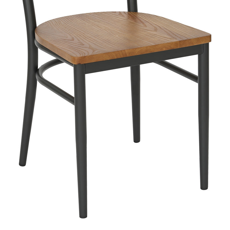 Scaun Zerca, Gri Închis, Structura Lemn de Cauciuc, Natural, 49x44x82 cm