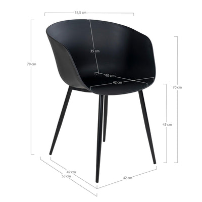 Scaune Roma, 2 Piese, 55x79x53 cm