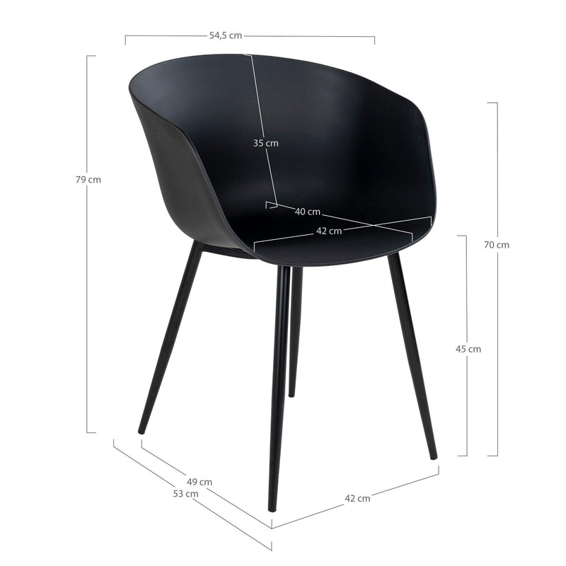 Scaune Roma, 2 Piese, 55x79x53 cm
