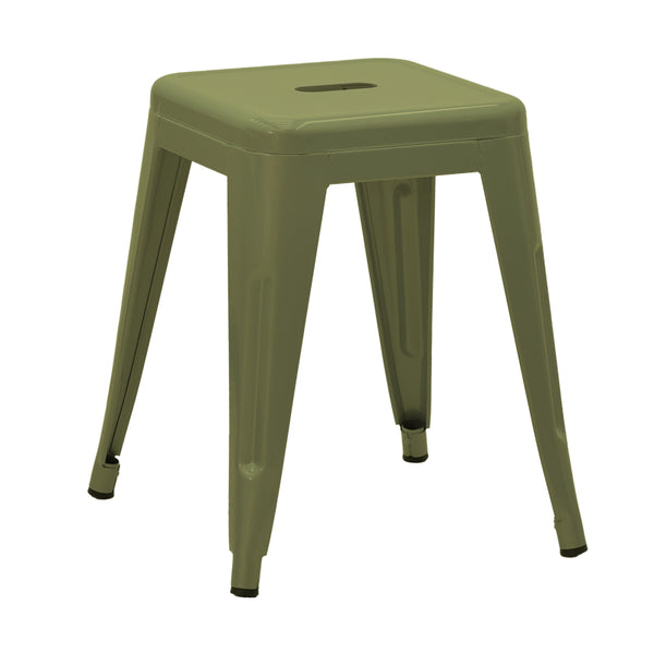 Scaunel cu suport Utopia, Industrial, Metal, Verde, 30x30x45 cm
