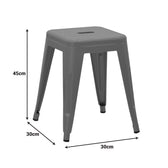 Scaunel cu suport Utopia, Industrial, Metal, Verde, 30x30x45 cm, imagine suplimentara