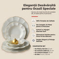 Serviciu de masa Hurchis, 24 piese, Portelan, Alb