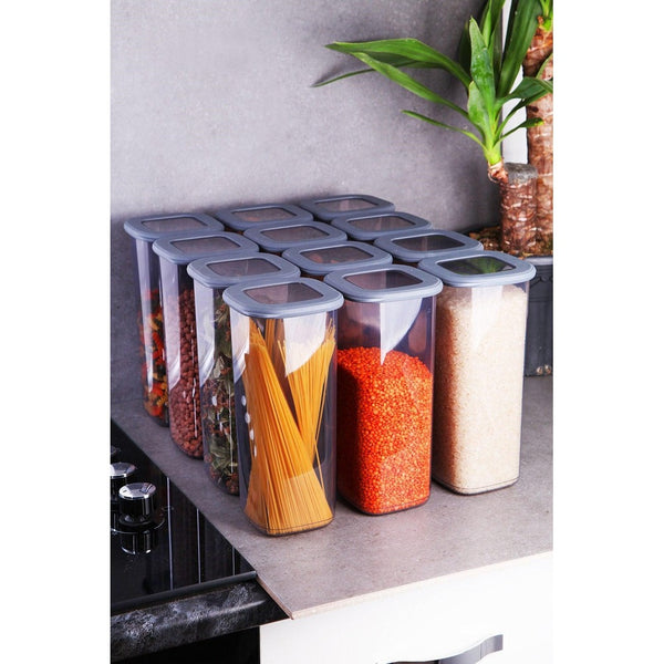 Set 12 cutii verticale, Gri, 25x11 cm
