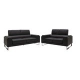 Set 2 canapele cu 2 locuri Shea, Negru, 198x80x87 cm