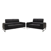canapea Set 2 canapele cu 2 locuri Shea Negru 198x80x87 cm