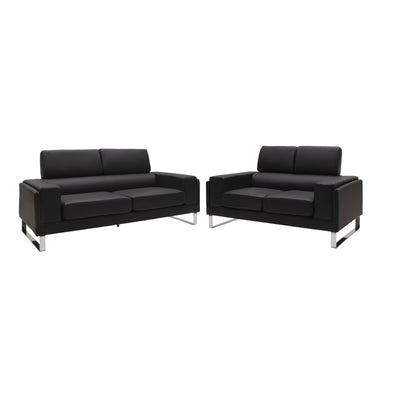 canapea Set 2 canapele cu 2 locuri Shea Negru 198x80x87 cm