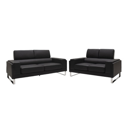 Set 2 canapele cu 2 locuri Shea, Negru, 198x80x87 cm