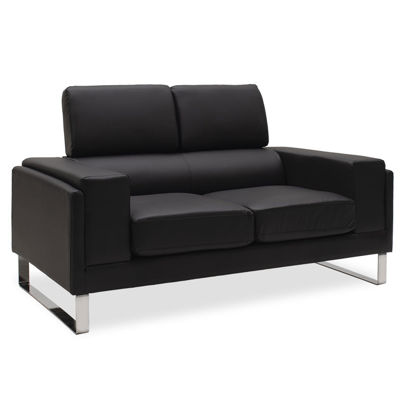 Set 2 canapele cu 2 locuri Shea, Negru, 198x80x87 cm